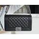 Chanel Leboy Black Silver Medium Lambskin  