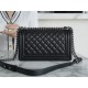 Chanel Leboy Black Silver Medium Lambskin  