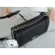 Chanel Leboy Black Silver Medium Lambskin  