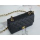 CF Classic Flap Litchi Grain Mini Black Gold Calfskin  