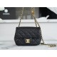 Chanel 22s Woven Gold Ball CF Square Bag Black Lambskin  