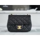 Chanel 22s Woven Gold Ball CF Square Bag Black Lambskin  