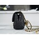 Chanel 22s Woven Gold Ball CF Square Bag Black Lambskin  