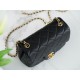 Chanel 22s Woven Gold Ball CF Square Bag Black Lambskin  