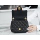 Chanel 22s Woven Gold Ball CF Square Bag Black Lambskin  