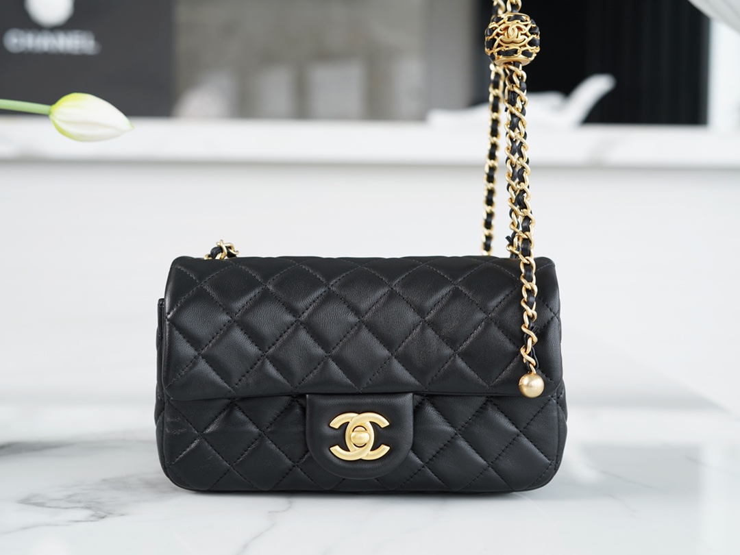 Chanel 22s Woven Gold Ball Mini CF Lambskin  