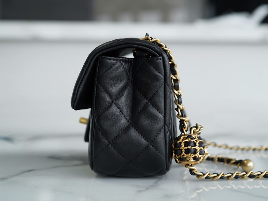 Chanel 22s Woven Gold Ball Mini CF Lambskin  