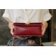 Chanel 2021 Double Gold Ball CF Mini 19cm Burgundy Glossy Calfskin  