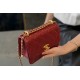 Chanel 2021 Double Gold Ball CF Mini 19cm Burgundy Glossy Calfskin  