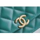 Chanel 2021 Mini Classic Flap in Vintage Green Glossy Calfskin  