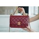 Chanel 2021 Double Gold Ball CF Mini 22cm Burgundy Calfskin  