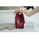 Chanel 2021 Double Gold Ball CF Mini 22cm Burgundy Calfskin  