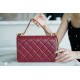 Chanel 2021 Double Gold Ball CF Mini 22cm Burgundy Calfskin  