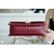 Chanel 2021 Double Gold Ball CF Mini 22cm Burgundy Calfskin  