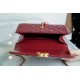 Chanel 2021 Double Gold Ball CF Mini 22cm Burgundy Calfskin  