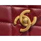 Chanel 2021 Double Gold Ball CF Mini 22cm Burgundy Calfskin  