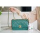 Chanel 2021 Mini Classic Flap in Vintage Green Glossy Calfskin  