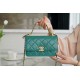 Chanel 2021 Mini Classic Flap in Vintage Green Glossy Calfskin  