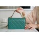 Chanel 2021 Mini Classic Flap in Vintage Green Glossy Calfskin  