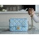 Chanel 21/22 Bullet Shell Square Bag Dreamy Blue Litchi Grain Calfskin  