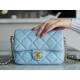 Chanel 21/22 Bullet Shell Square Bag Dreamy Blue Litchi Grain Calfskin  