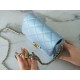 Chanel 21/22 Bullet Shell Square Bag Dreamy Blue Litchi Grain Calfskin  