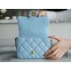 Chanel 21/22 Bullet Shell Square Bag Dreamy Blue Litchi Grain Calfskin  