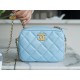 Chanel 21/22 Bullet Shell Horizontal Camera Bag Dreamy Blue Litchi Grain Calfskin