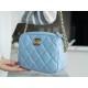 Chanel 21/22 Bullet Shell Horizontal Camera Bag Dreamy Blue Litchi Grain Calfskin