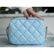 Chanel 21/22 Bullet Shell Horizontal Camera Bag Dreamy Blue Litchi Grain Calfskin