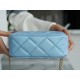 Chanel 21/22 Bullet Shell Horizontal Camera Bag Dreamy Blue Litchi Grain Calfskin