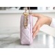 Chanel 21/22 Bullet Shell Vertical Camera Bag Pearlescent Pink Classic Quilted Litchi Grain Calfskin