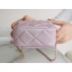 Chanel 21/22 Bullet Shell Vertical Camera Bag Pearlescent Pink Classic Quilted Litchi Grain Calfskin