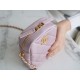 Chanel 21/22 Bullet Shell Vertical Camera Bag Pearlescent Pink Classic Quilted Litchi Grain Calfskin