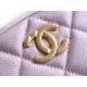 Chanel 21/22 Bullet Shell Vertical Camera Bag Pearlescent Pink Classic Quilted Litchi Grain Calfskin