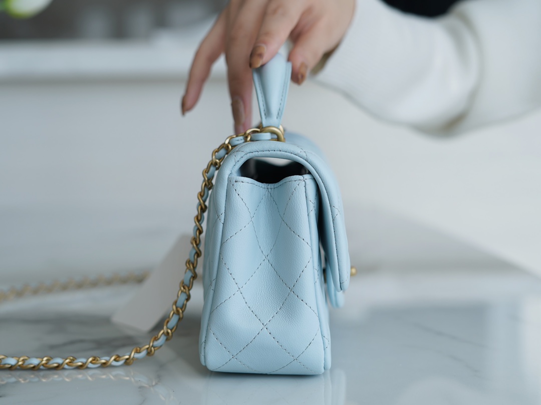 Chanel CF Mini Handle Baby Blue Classic Flap  