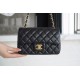 CF Mini Classic Flap Black Gold Litchi Grain Calfskin  