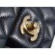 CF Mini Classic Flap Black Gold Litchi Grain Calfskin  