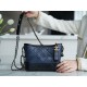 Chanel Gabrielle Classic Flap Black Blue Small Calfskin  