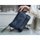 Chanel Gabrielle Classic Flap Black Blue Small Calfskin  