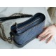 Chanel Gabrielle Classic Flap Black Blue Small Calfskin  