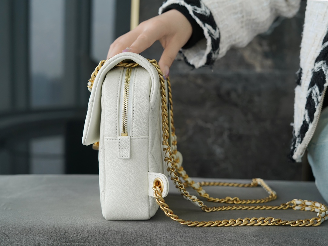 Chanel 22P Vintage Milk White Backpack  