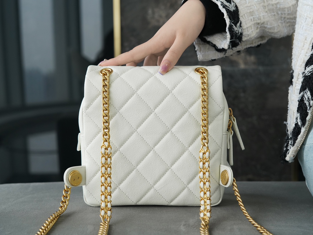 Chanel 22P Vintage Milk White Backpack  