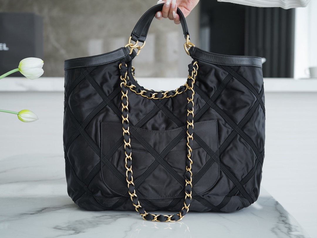 Chanel 22P Nylon Chain Shopping Bag  