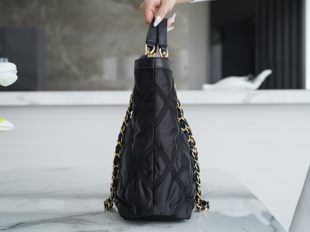 Chanel 22P Nylon Chain Shopping Bag  