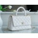 Chanel Coco Handle Small Handle in Pearl White Calfskin  