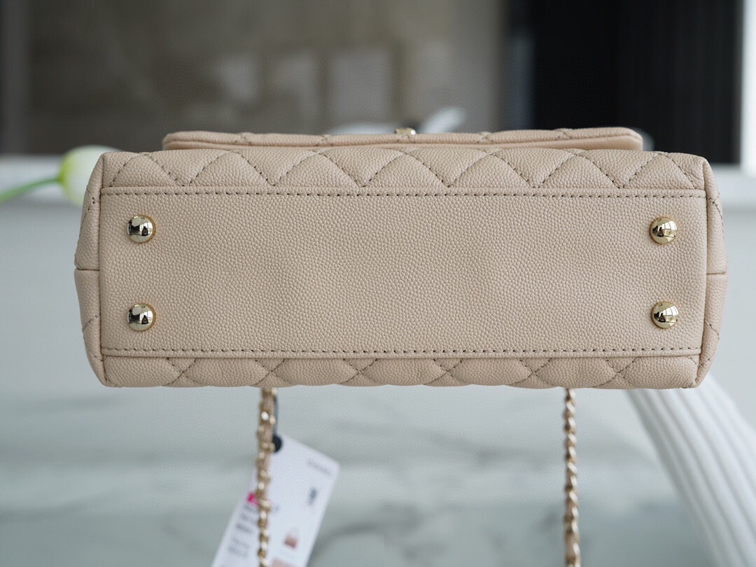 Chanel Coco Handle Small Handle in Beige Calfskin  