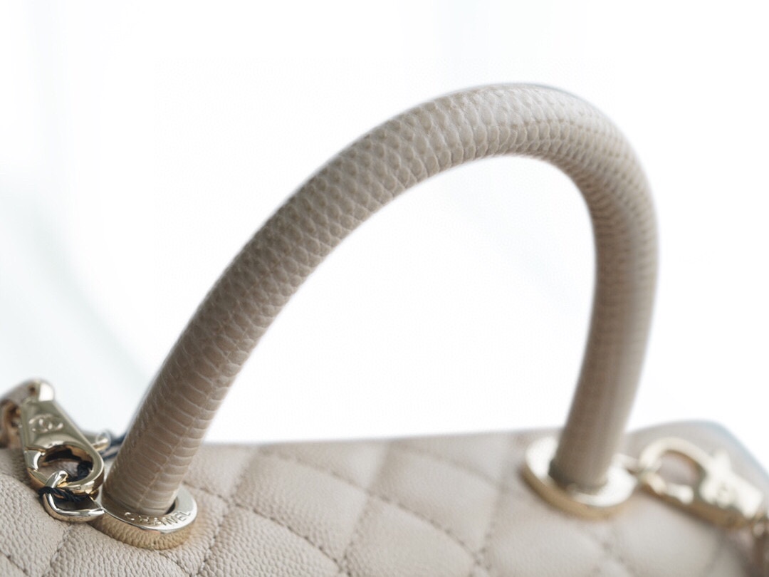 Chanel Coco Handle Small Handle in Beige Calfskin  