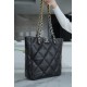 Chanel 22B 19 Bag Tote Black and Silver Small Lambskin  