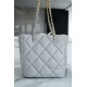 Chanel 22B 19 Bag Tote Light Grey and Silver Small Lambskin  